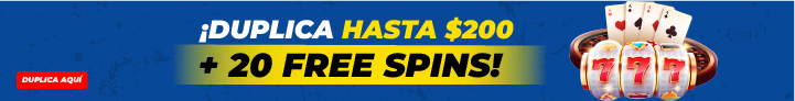 duplica hasta $200 + 20 free spins